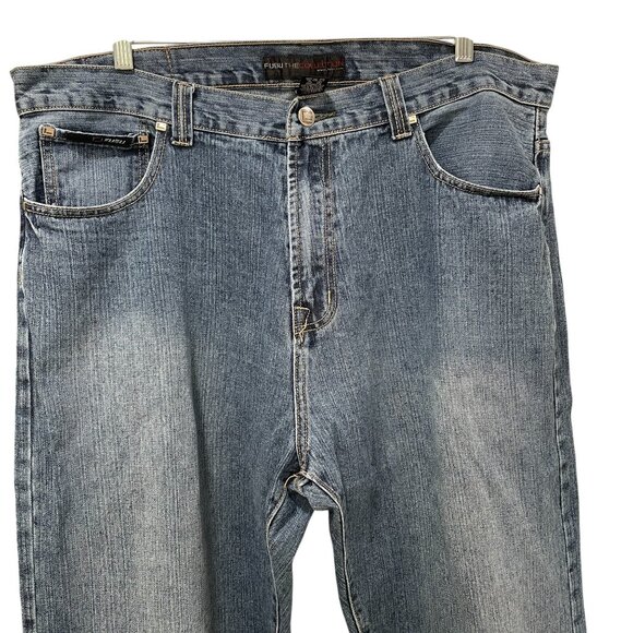 Fubu Y2K Baggy Jeans W40L34 Embroidered Pocket Streetwear Denim Vintage - Picture 6 of 14